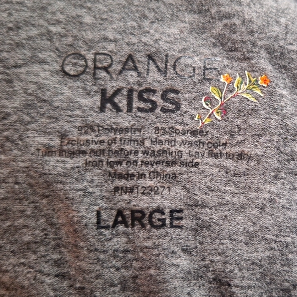 Orange Kiss "Dark Angel" Gray Women's T-shirt Size L NWT - Picture 4 of 5